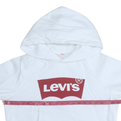 Levi's Men's White XS Pullover Hoodie with Red Logo