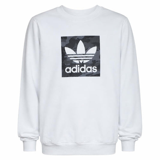 Adidas Men's White Crew Neck Logo Pullover Sweatshirt M