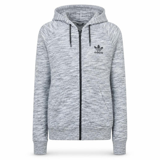 Adidas Women Grey Full Zip Hoodie Size 10 Regular Fit