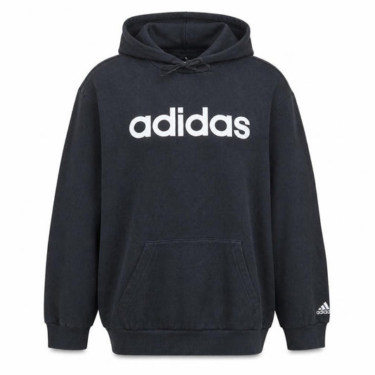 Adidas Womens Black 2XL Pullover Hoodie with Logo Print
