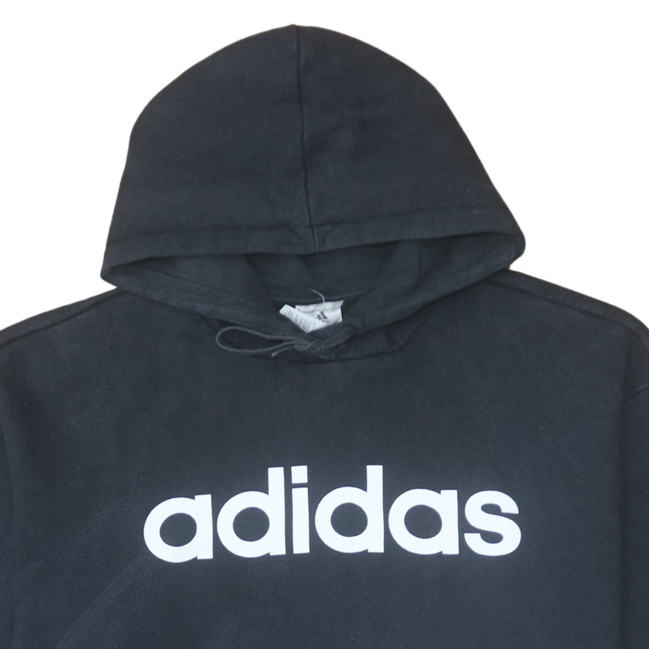 Adidas Womens Black 2XL Pullover Hoodie with Logo Print