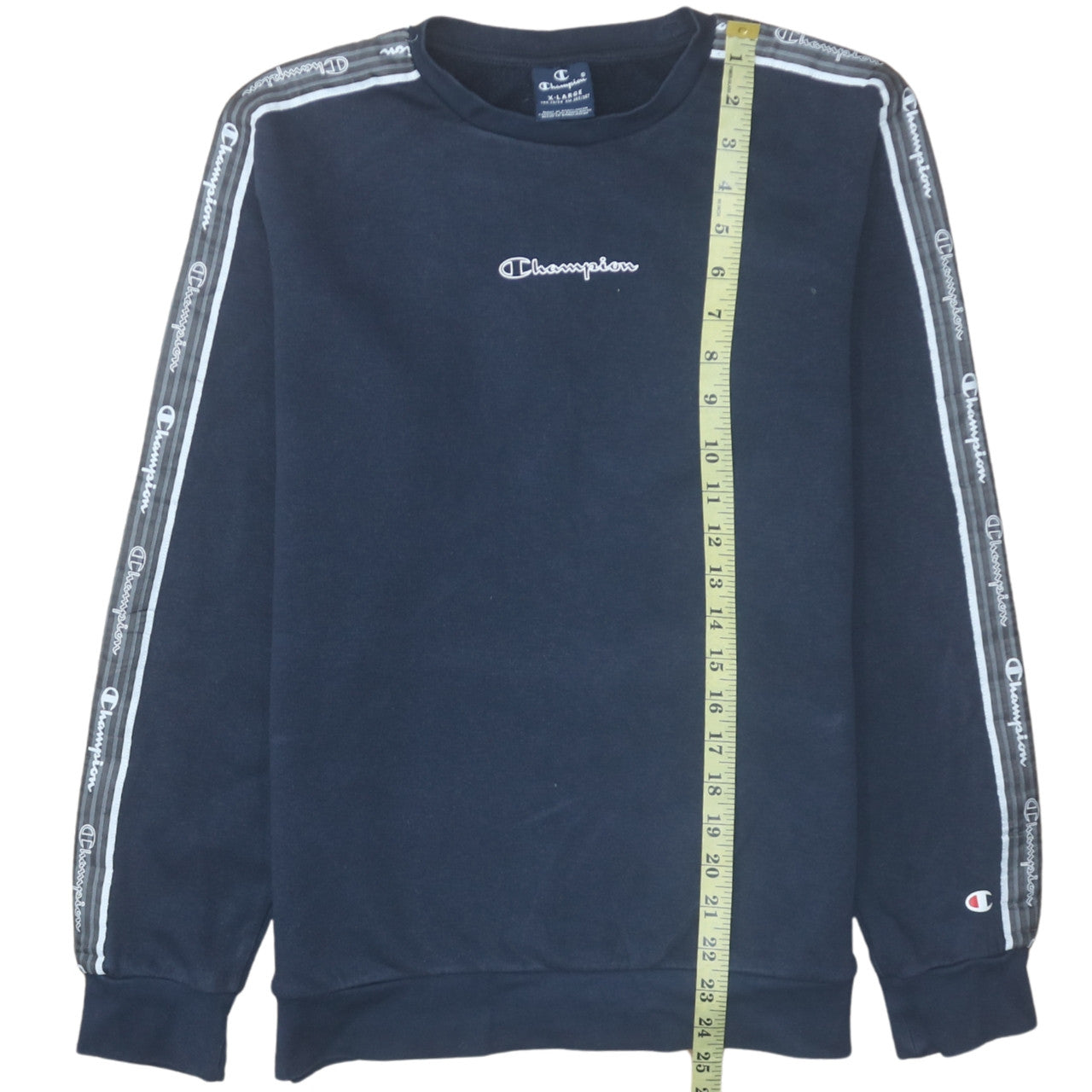 Champion Boys Black XL 13-14 Years Crew Neck Logo Sweatshirt
