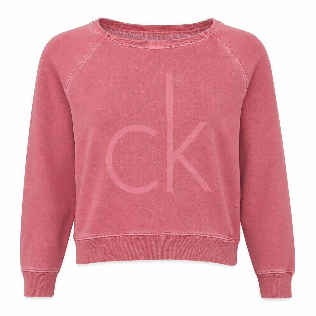 Calvin Klein Jeans Womens Pink Small Pullover Logo Sweatshirt