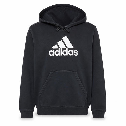 Adidas Womens Black Pullover Hoodie Size M Logo Print Cotton Blend