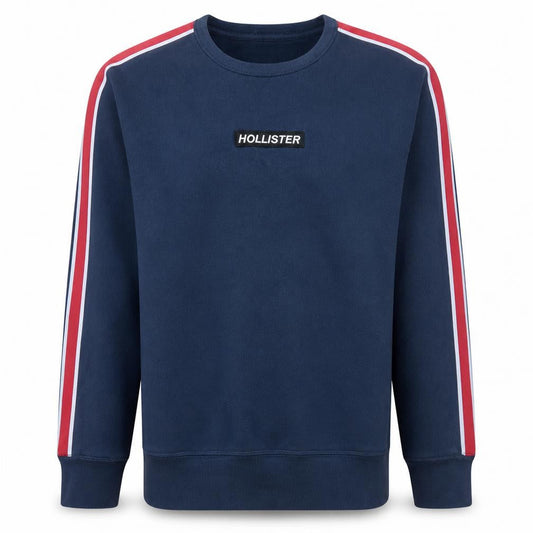 Hollister Men Blue Pullover Sweatshirt S Crew Neck Classic Style