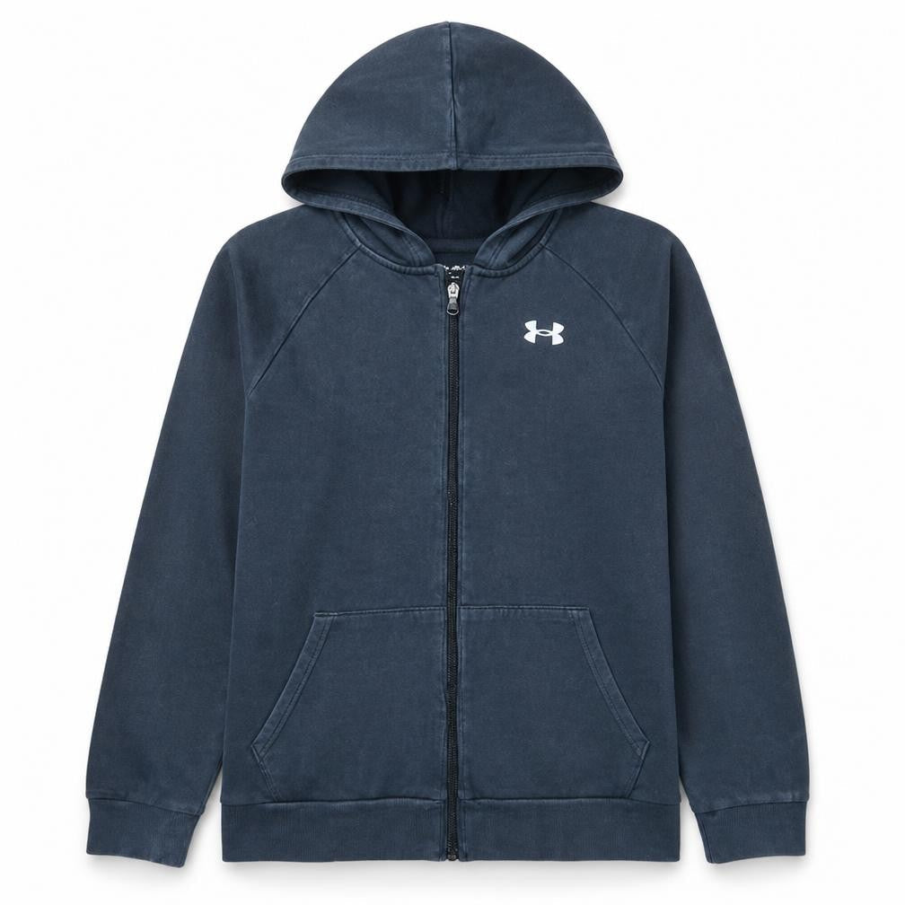 Under Armour Boys Black Full Zip Hoodie YXL 158/170 Fleece Sportswear