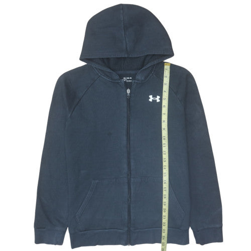Under Armour Boys Black Full Zip Hoodie YXL 158/170 Fleece Sportswear