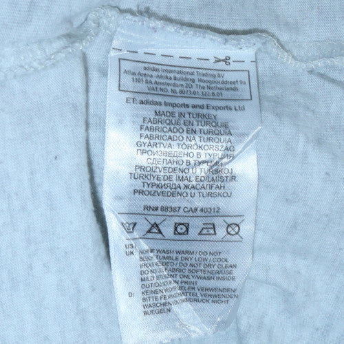 Adidas Men's Grey Small Crew Neck Short Sleeve T-Shirt