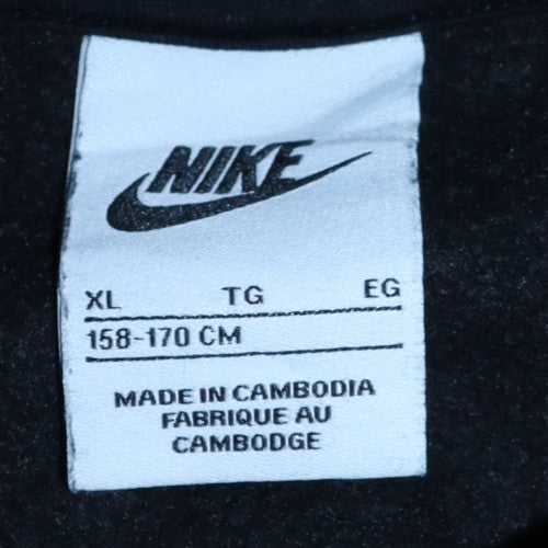 Nike Boys Black XL Pullover Fleece Hoodie with Logo Pocket