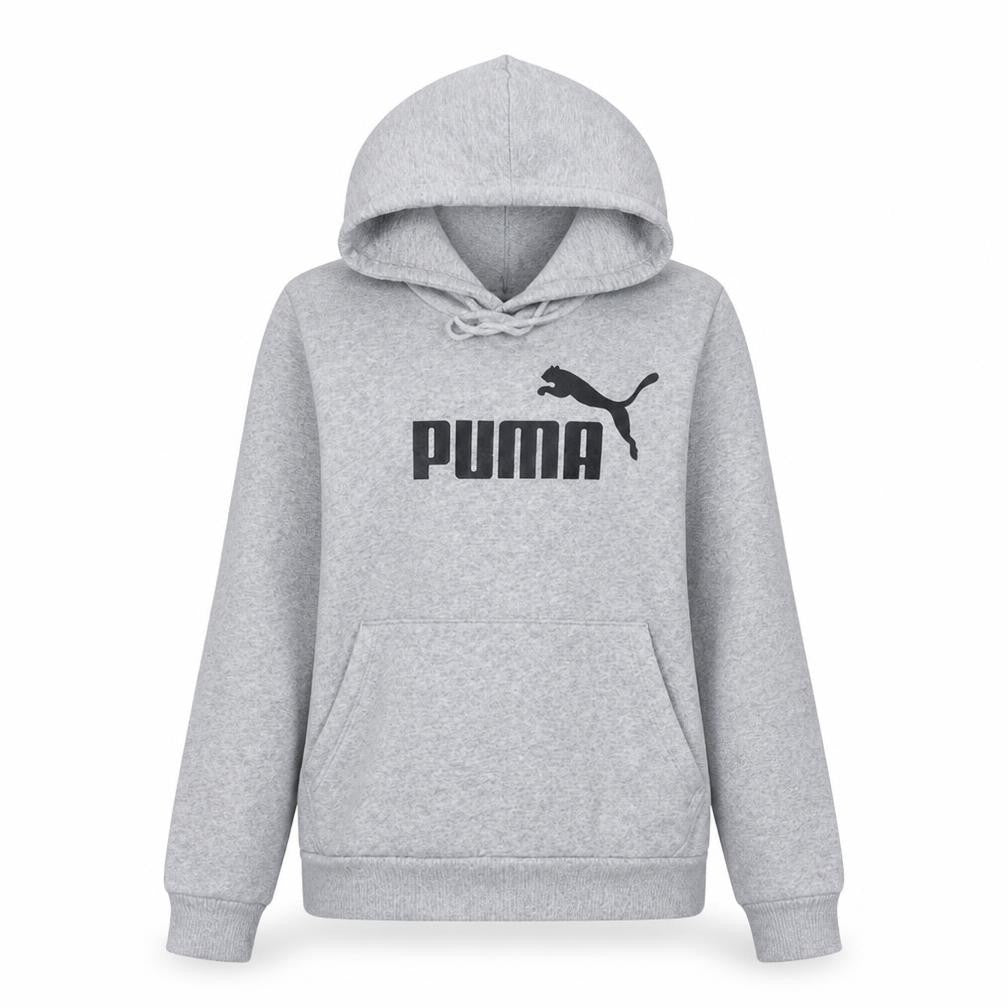 Puma Women's Grey Hoodie Size 12 Pullover Hooded Sweatshirt