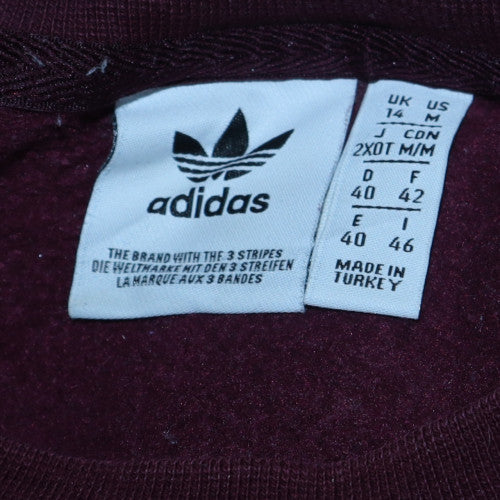Adidas Womens Burgundy Sweatshirt Size 14 Crew Neck Pullover