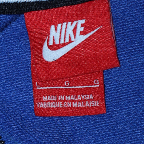 Nike Men’s Blue Full Zip Hooded Hoodie L Sports Graphic