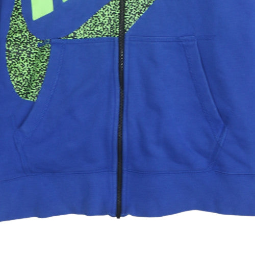 Nike Men’s Blue Full Zip Hooded Hoodie L Sports Graphic