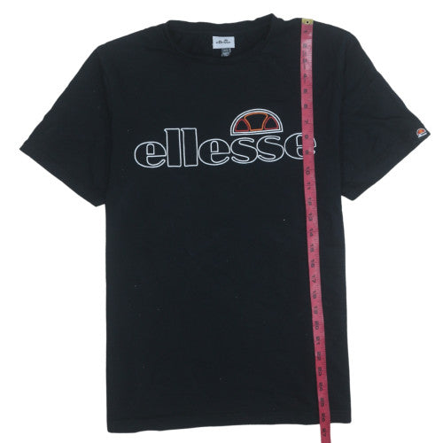 Ellesse Men's Black Crew Neck Short Sleeve Cotton T-Shirt Size L