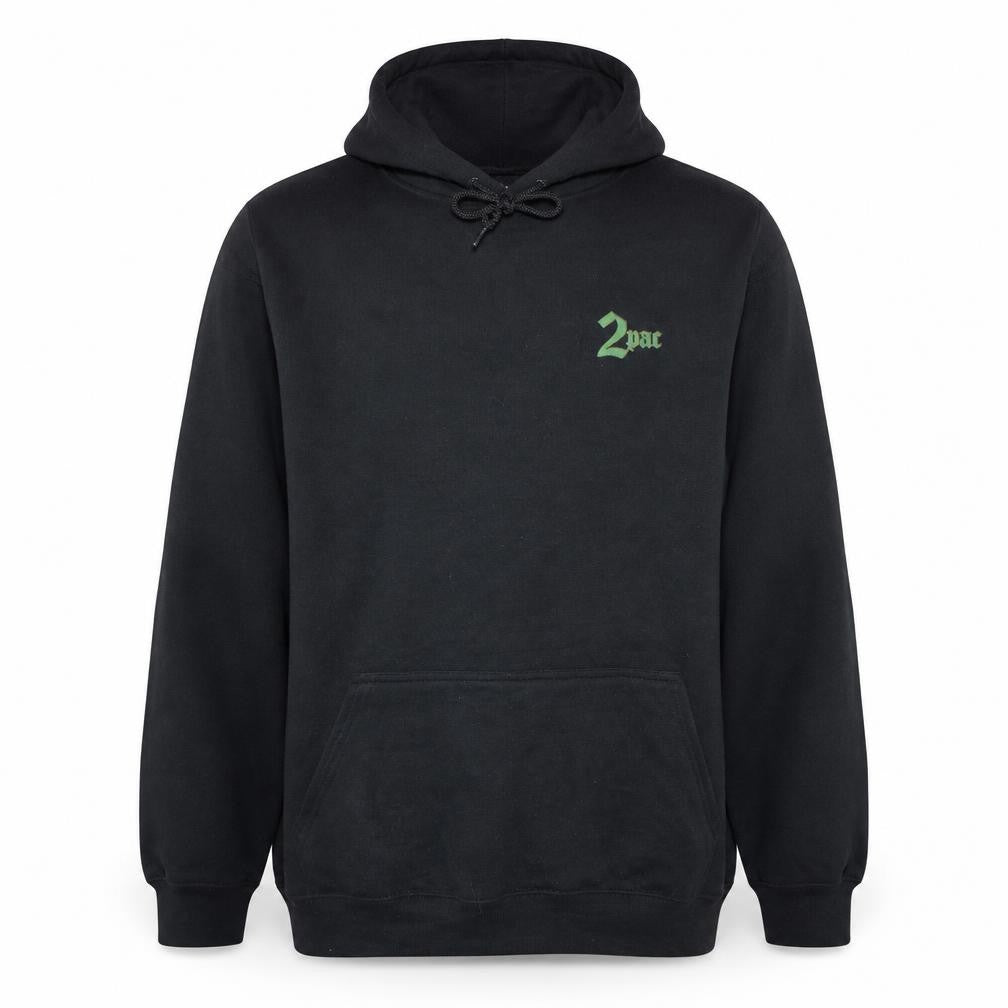 2Pac Men's Black 2XL Pullover Hoodie Makaveli Graphic Print