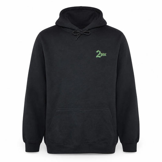 2Pac Men's Black 2XL Pullover Hoodie Makaveli Graphic Print