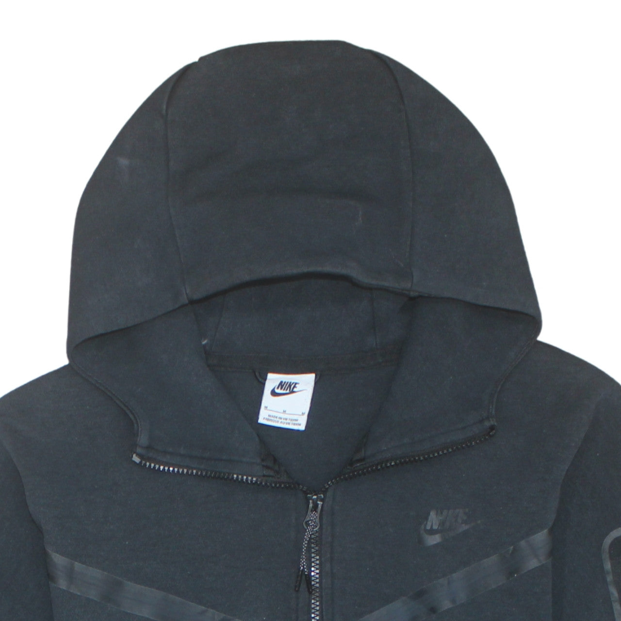 Nike Men's Black Full Zip Hoodie M Regular Fit Fleece
