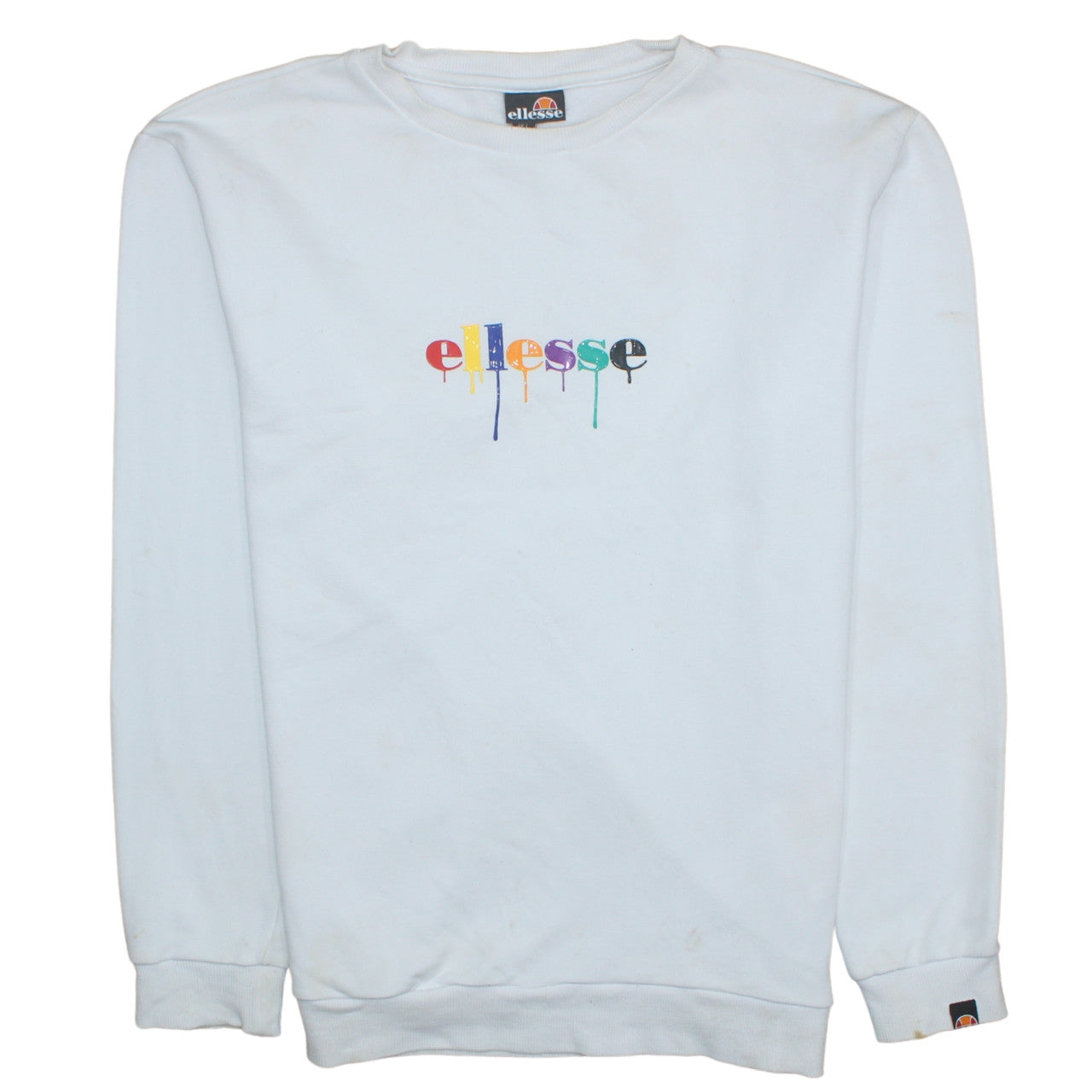 Ellesse Men’s White Pullover Sweatshirt L Logo Graphic Cotton Blend