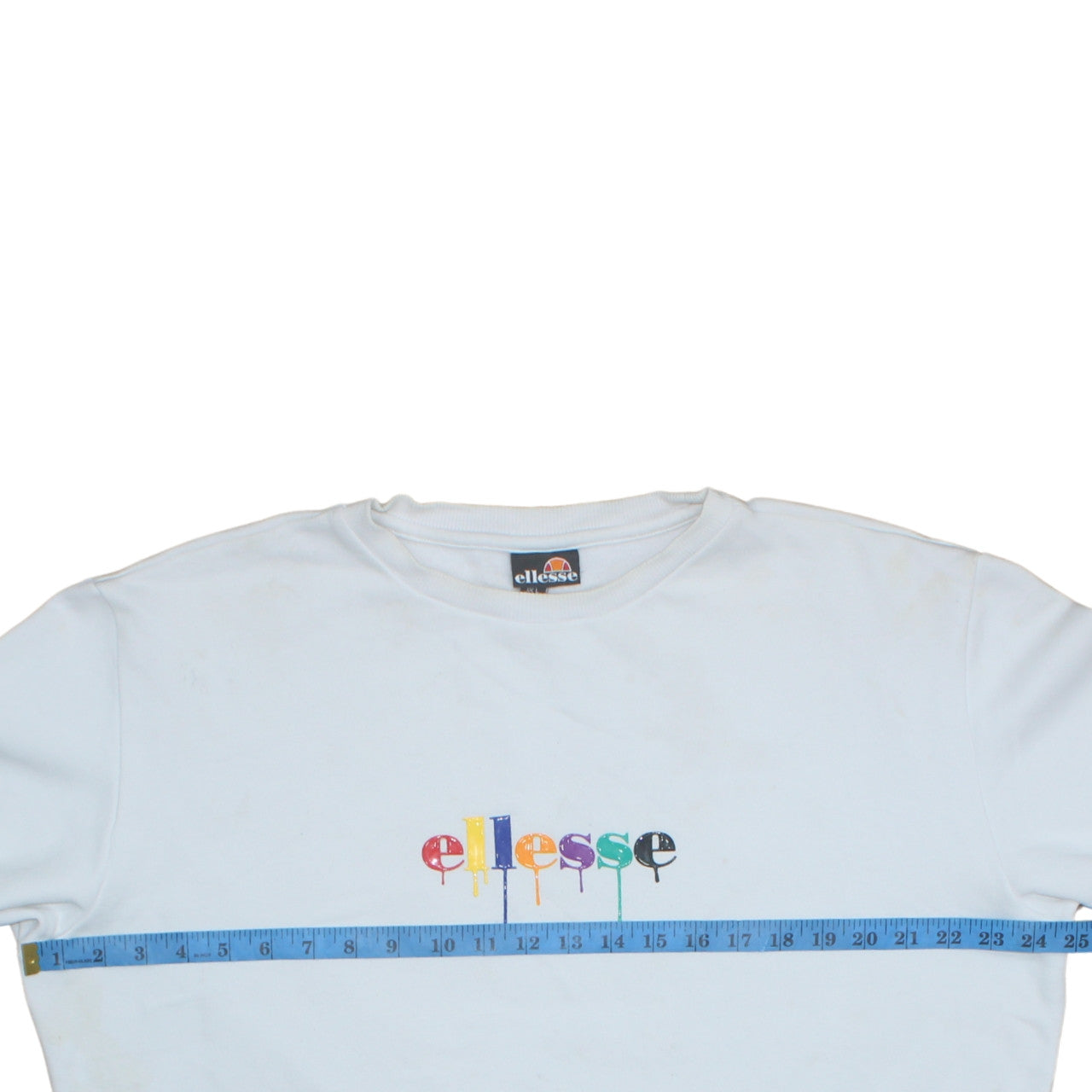 Ellesse Men’s White Pullover Sweatshirt L Logo Graphic Cotton Blend