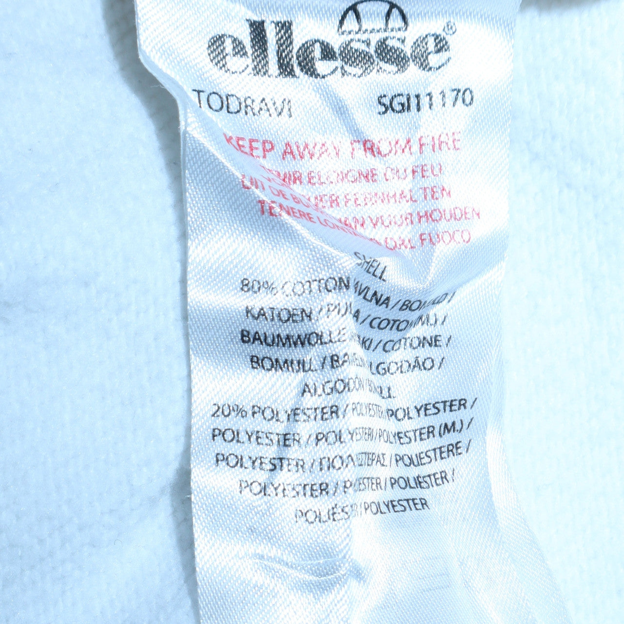Ellesse Men’s White Pullover Sweatshirt L Logo Graphic Cotton Blend