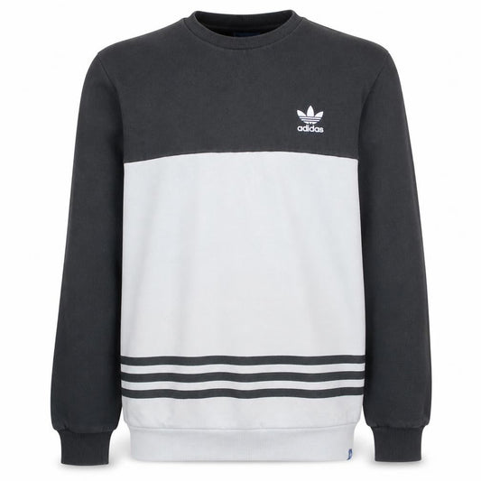 Adidas Men’s Black & White Logo Crew Neck Sweatshirt L