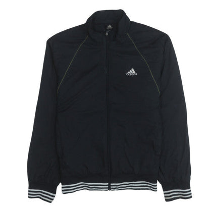 Additional front view of Adidas boys’ black track jacket l lightweight full zip sportswear