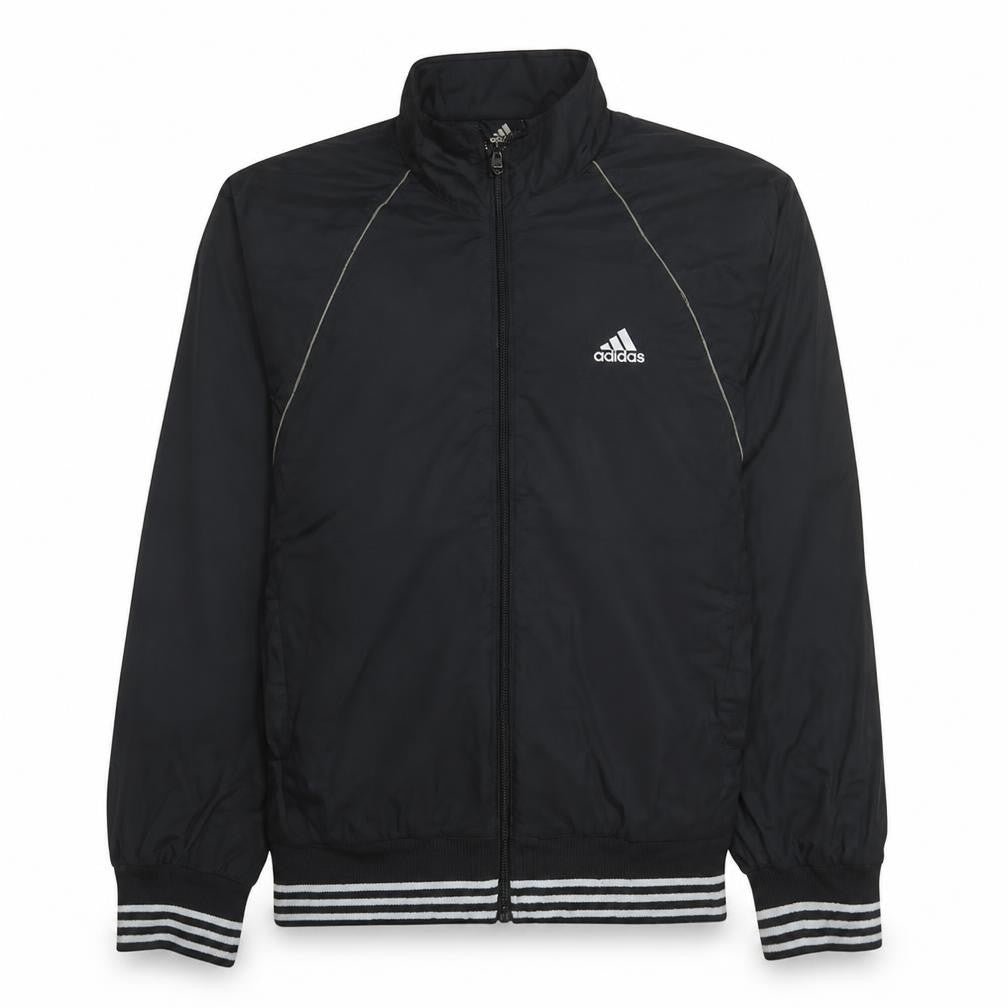 Adidas Boys Black Track Jacket L Lightweight Full Zip Sportswear