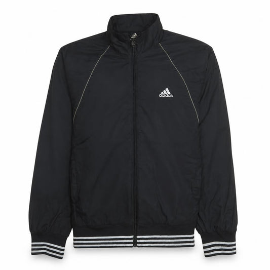 Adidas Boys Black Track Jacket L Lightweight Full Zip Sportswear
