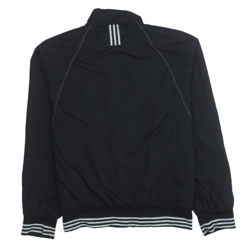 Adidas Boys Black Track Jacket L Lightweight Full Zip Sportswear