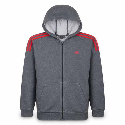 adidas Boys Grey Full Zip Hoodie 10-11 Years Sports Hooded Sweatshirt