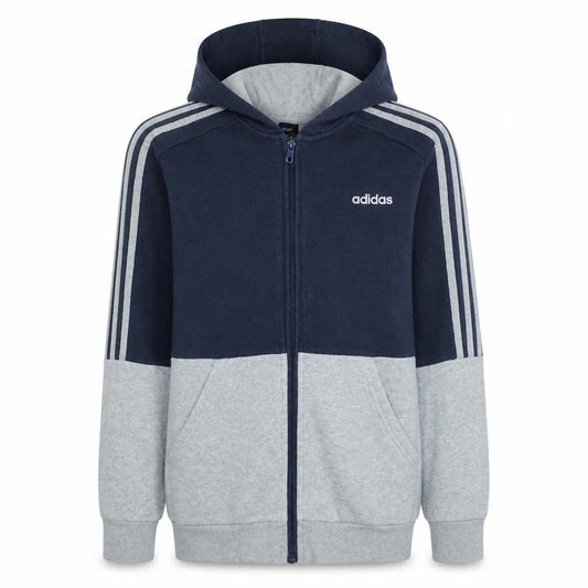 Adidas Boys Blue & Grey Full Zip Hoodie 13-14 Years Sports Fleece