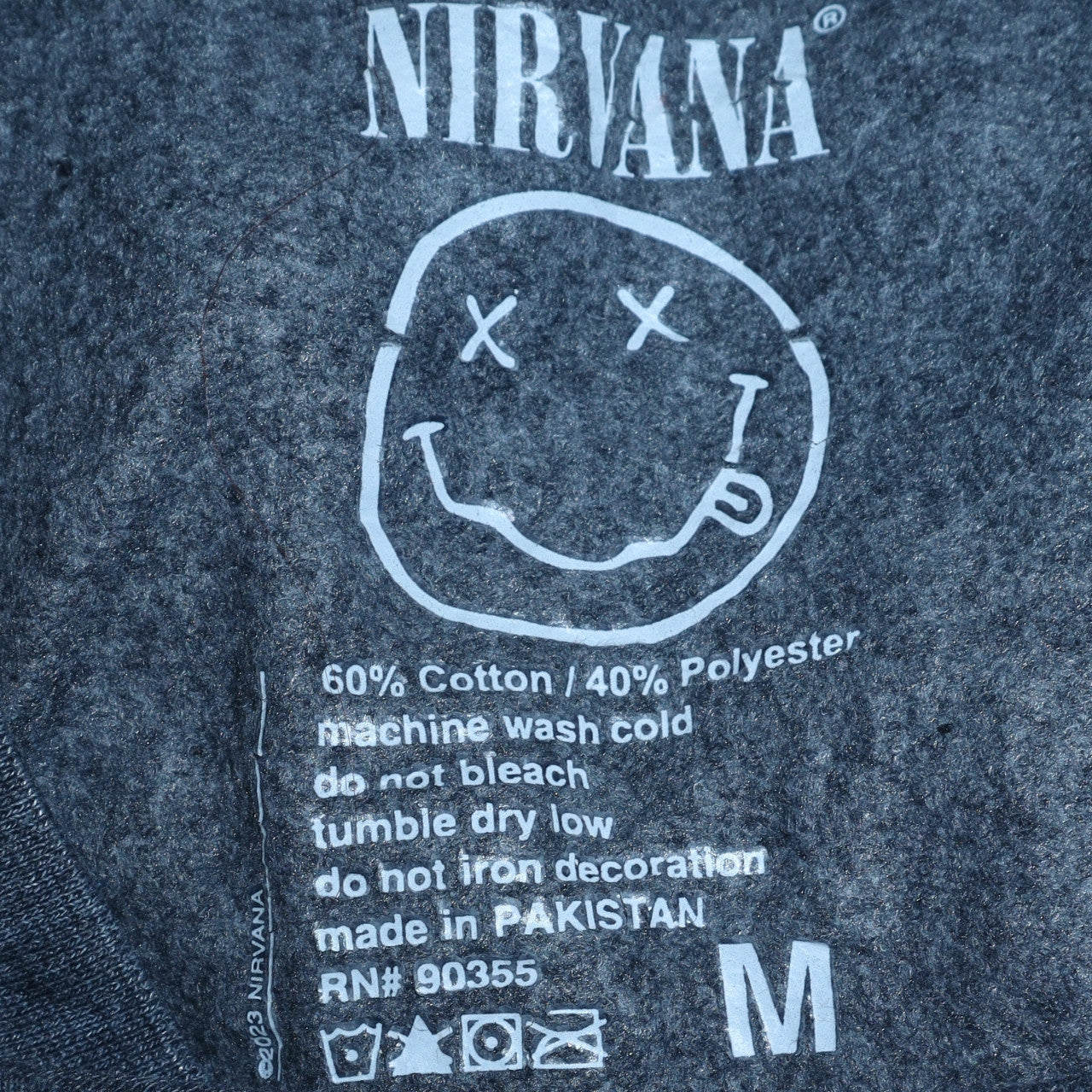 Nirvana Men's Grey Graphic Logo Pullover Sweatshirt M
