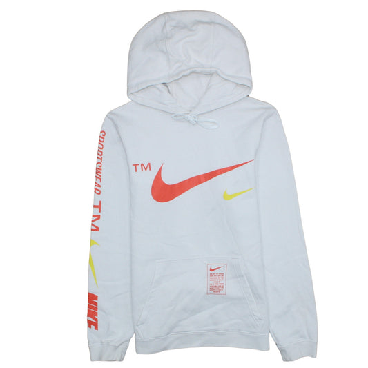 Nike Men's White Pullover Hoodie Small Sportswear Logo Fleece
