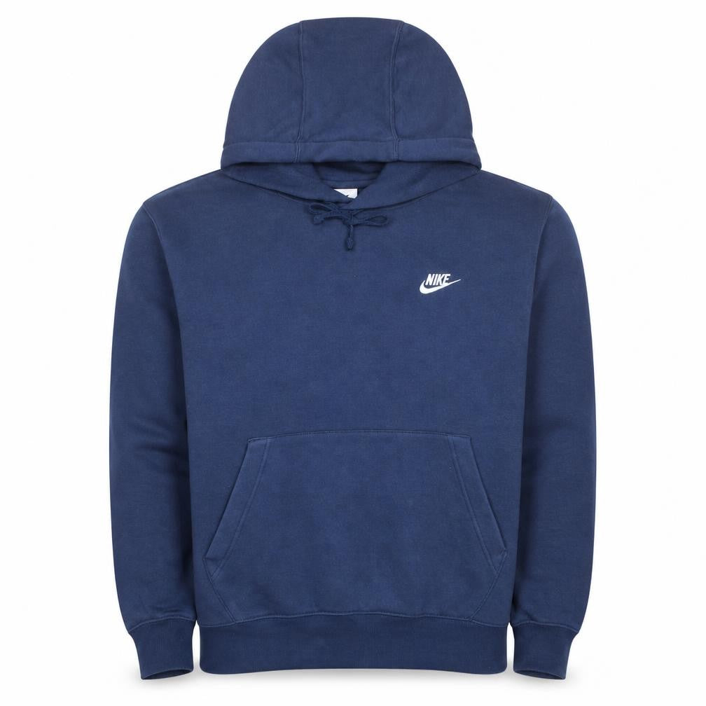 Nike Mens Blue Pullover Hoodie Medium Fleece Logo Sweatshirt