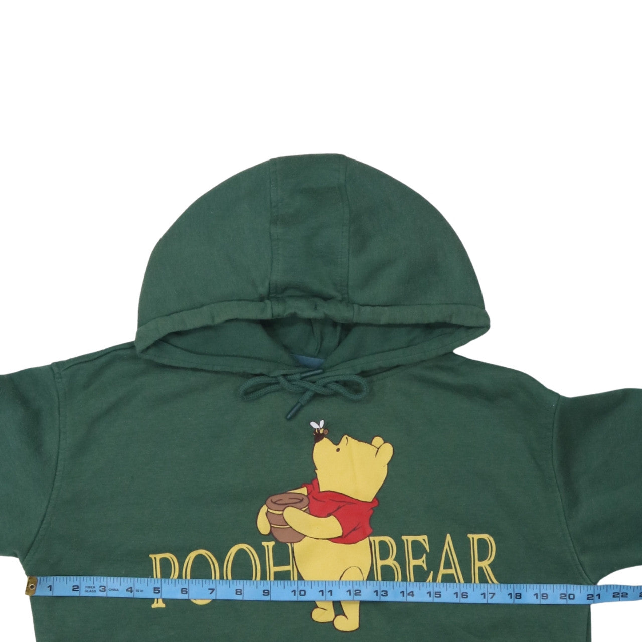 Disney Women Green Pooh Bear Hoodie Size S Pullover Graphic