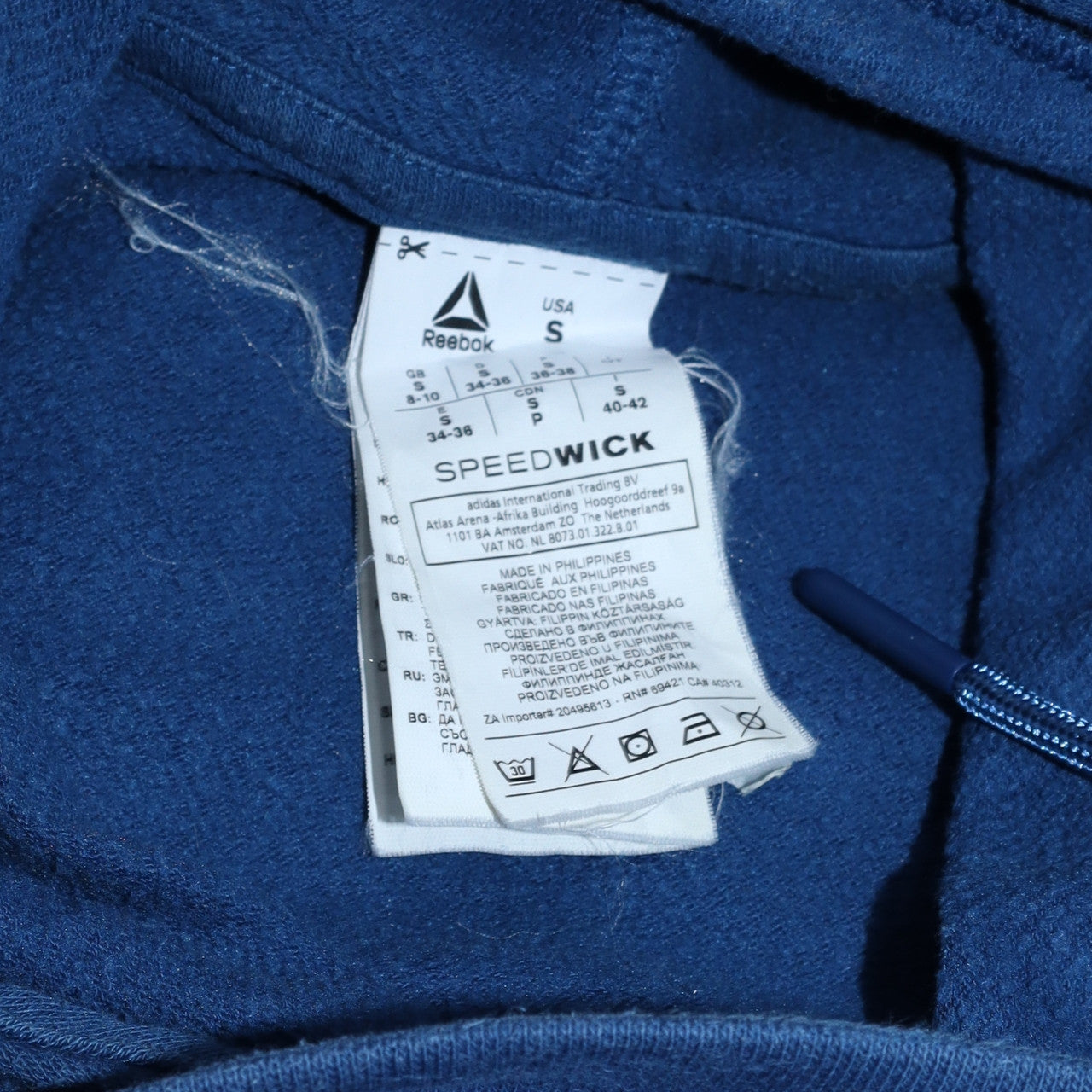 Reebok Women's Blue Pullover Hoodie Small Speedwick Cotton Blend