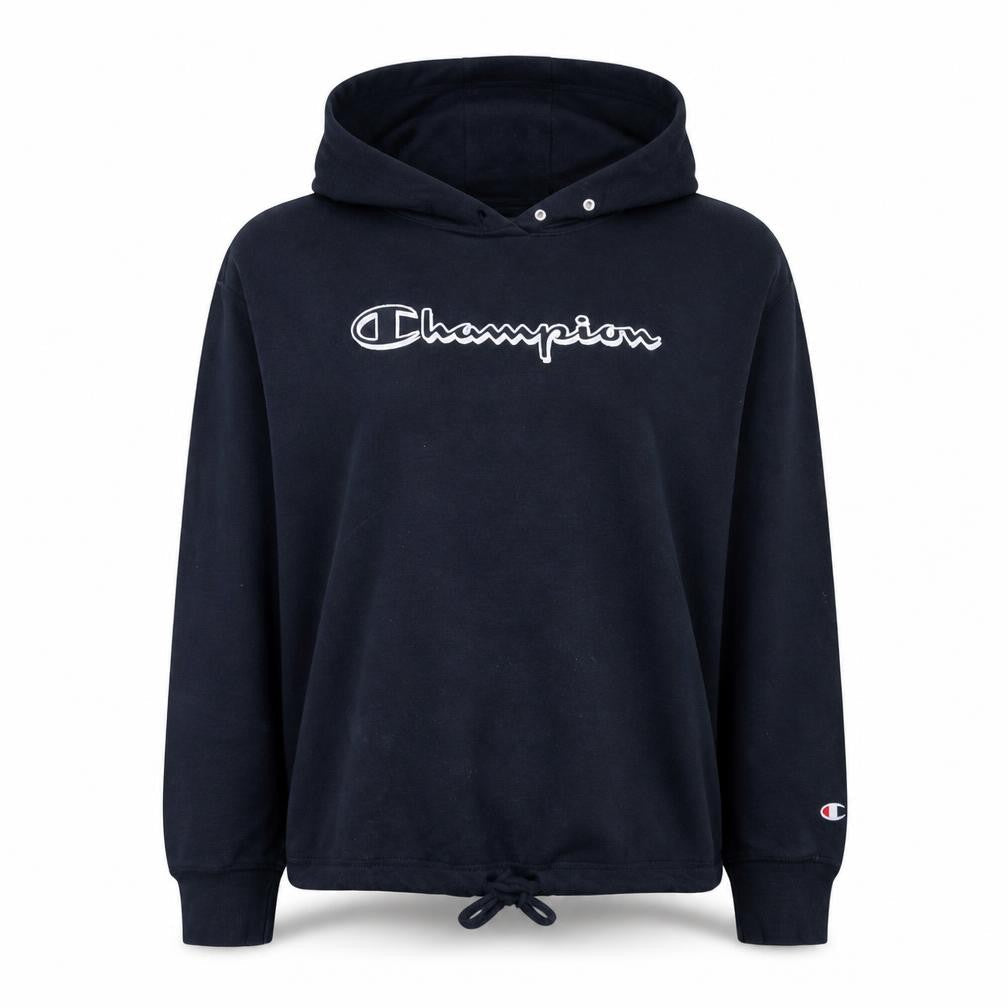 Champion Women's Black Large Pullover Hoodie with Logo Detail
