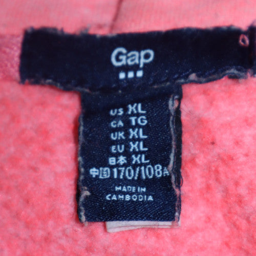 GAP Women Pink Full Zip Hoodie XL Cotton Blend Casual Sweatshirt