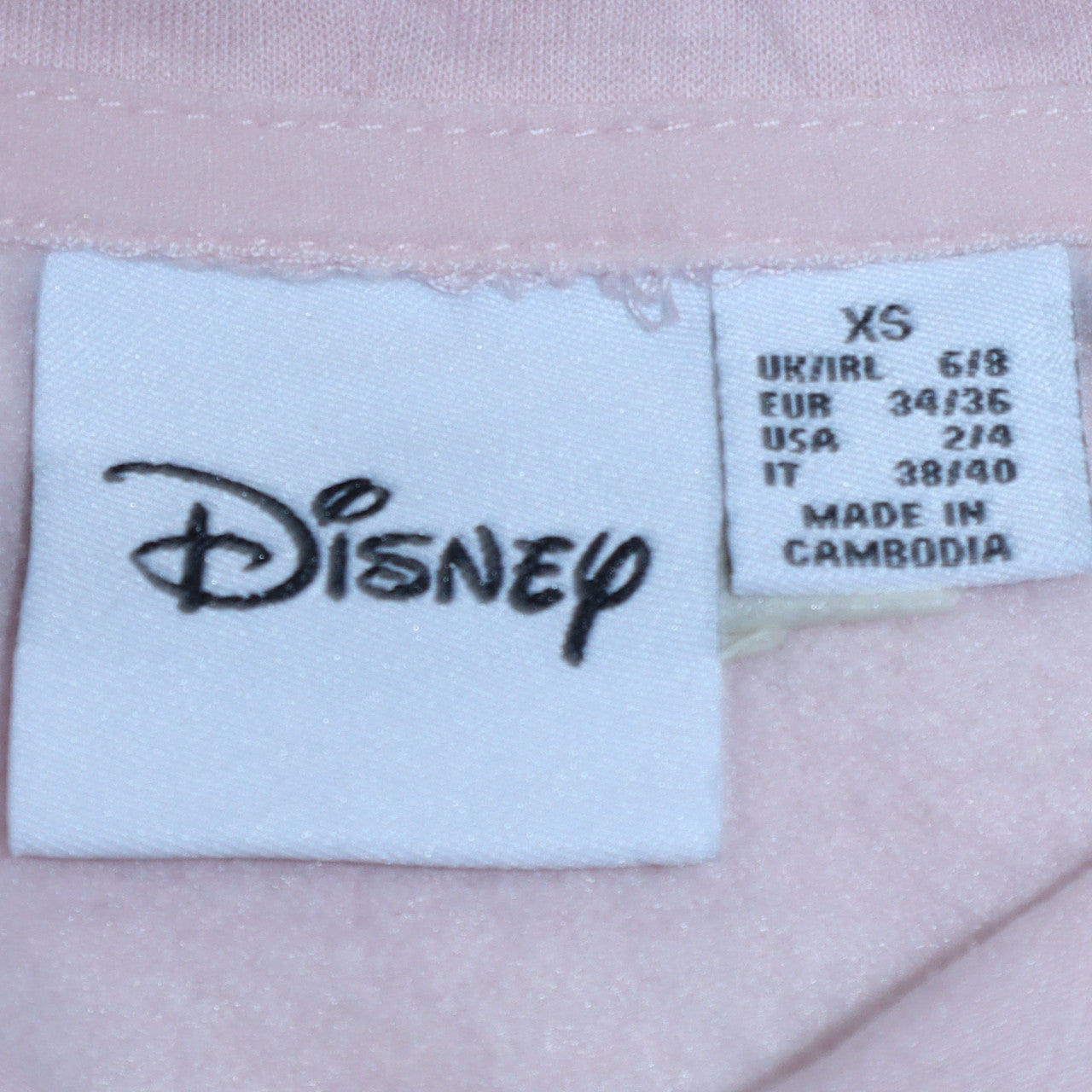Disney Women Pink Dumbo Hoodie XS Pullover Cotton Blend Primark