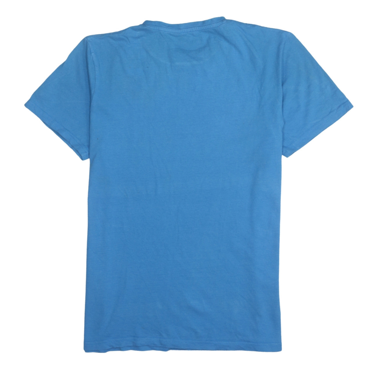 Jack & Jones Men Blue Graphic Print Crew Neck Cotton T-Shirt L