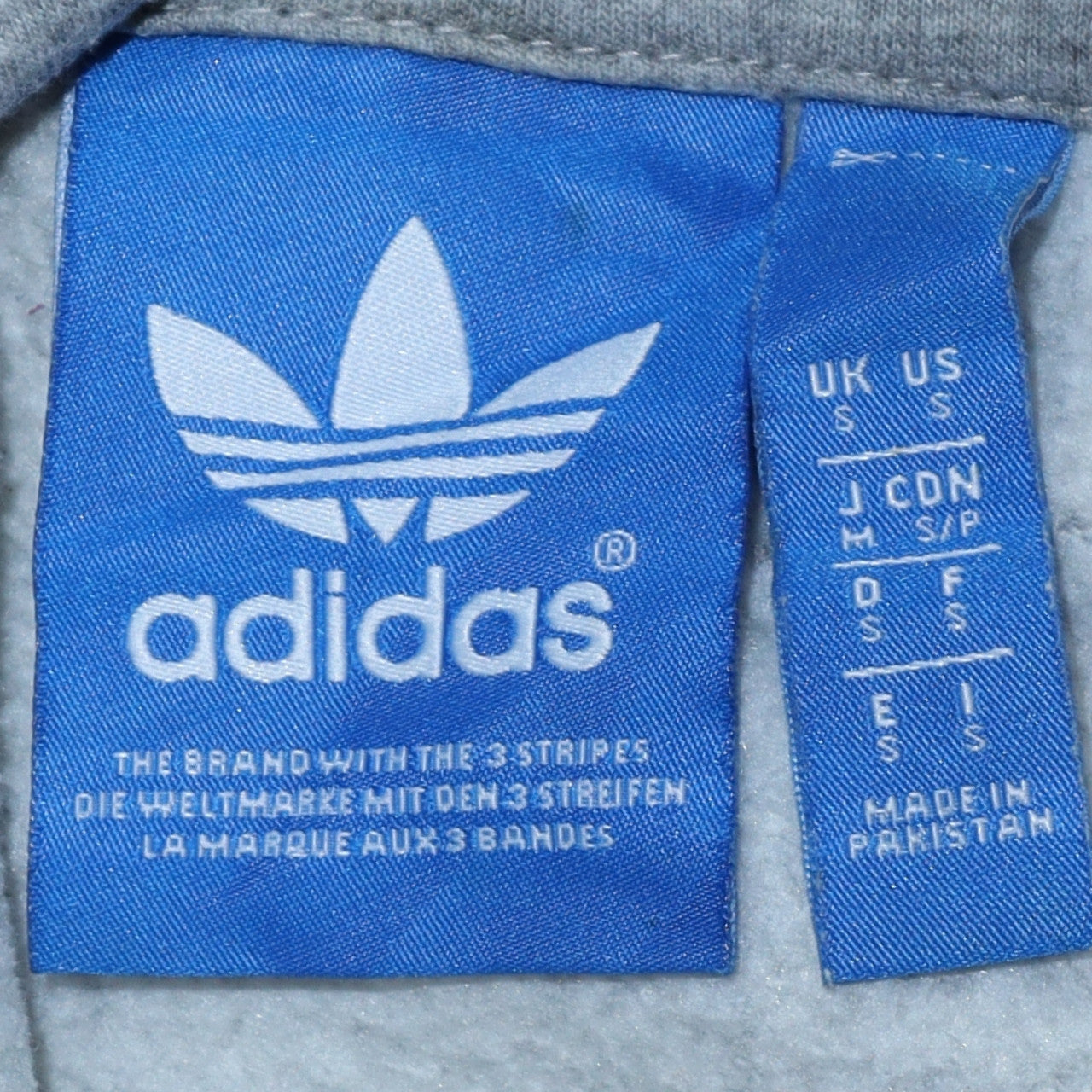Adidas Men Grey Hoodie Small Pullover Logo Cotton Blend Sweatshirt