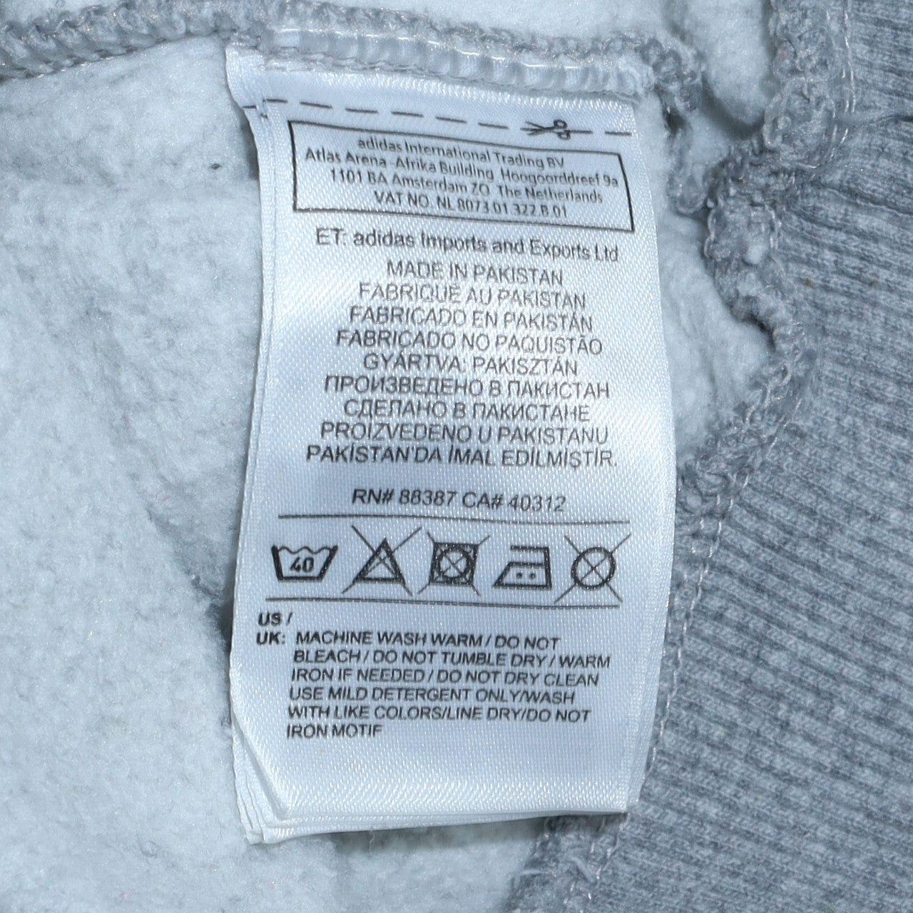 Adidas Men Grey Hoodie Small Pullover Logo Cotton Blend Sweatshirt