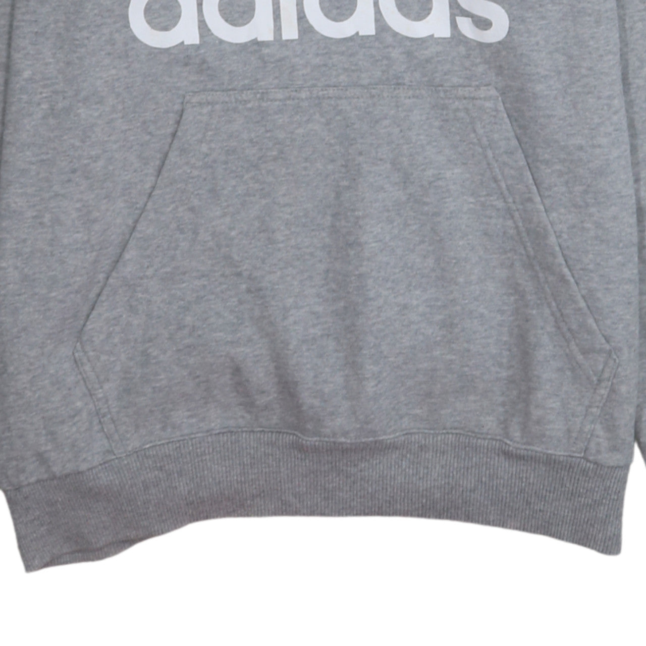 Adidas Men Grey Hoodie Small Pullover Logo Cotton Blend Sweatshirt
