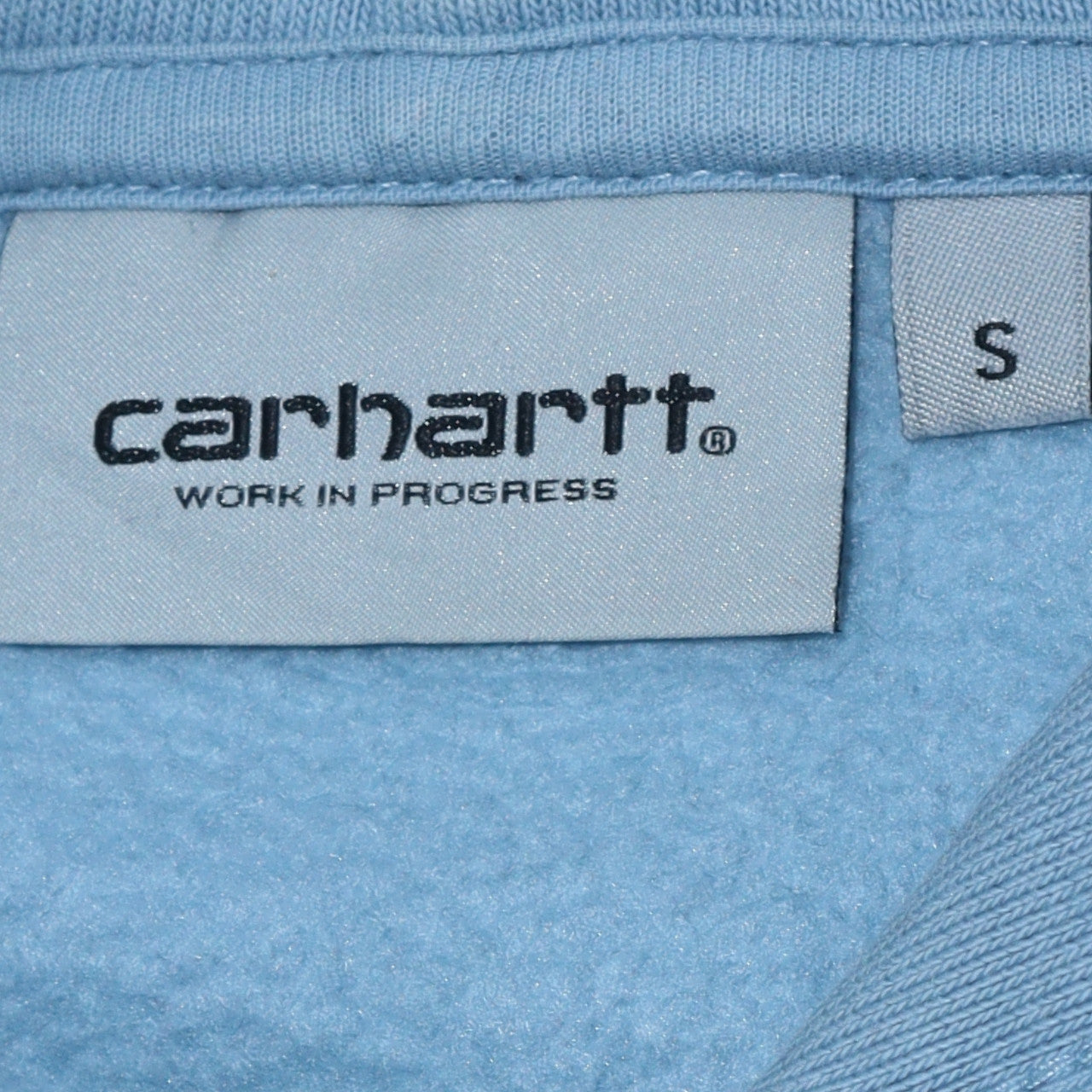 Carhartt Men's Blue Pullover Hoodie S Embroidered Logo Fleece