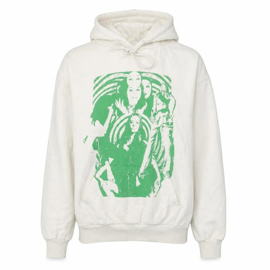 Subdued Womens White Graphic Print Pullover Hoodie XS