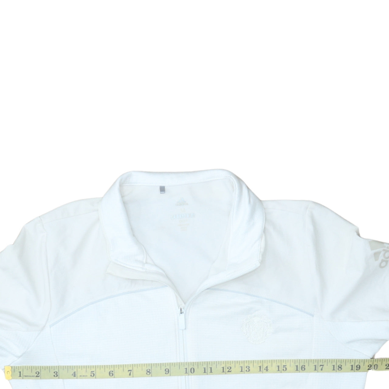 Adidas Men White Full Zip Golf Jacket Size M Lightweight Polyester