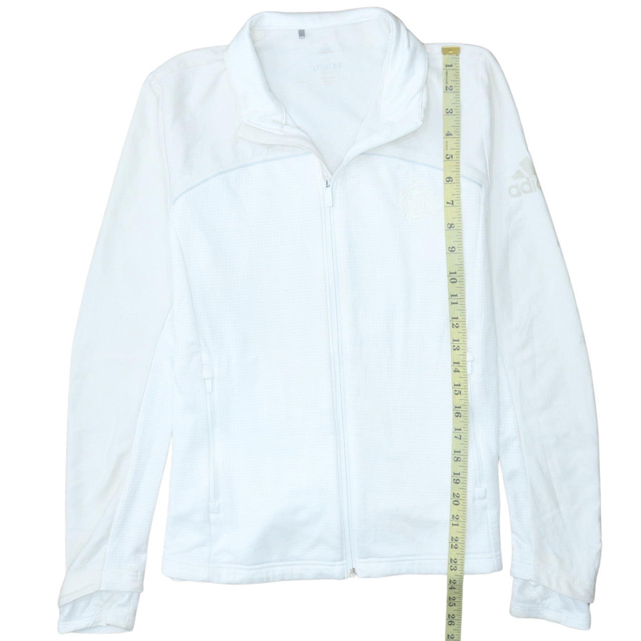 Adidas Men White Full Zip Golf Jacket Size M Lightweight Polyester