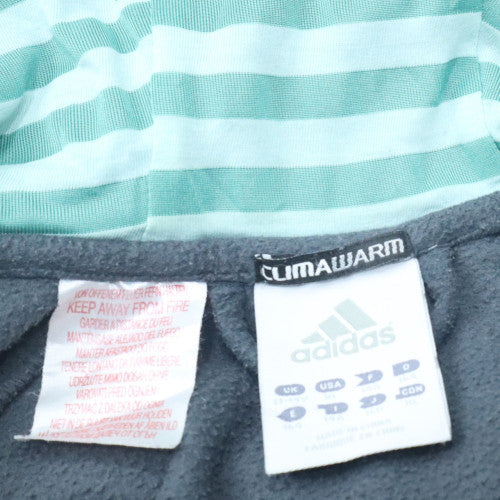 Adidas Girls Grey Fleece Hooded Full Zip Jacket 7-8 Years ClimaWarm