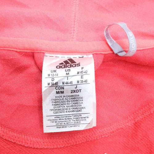 Adidas Womens Pink Full Zip Hoodie M 12-14 Hooded Sweatshirt