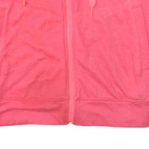 Adidas Womens Pink Full Zip Hoodie M 12-14 Hooded Sweatshirt
